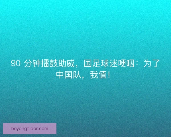 90 分钟擂鼓助威，国足球迷哽咽：为了中国队，我值！