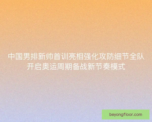 中国男排新帅首训亮相强化攻防细节全队开启奥运周期备战新节奏模式
